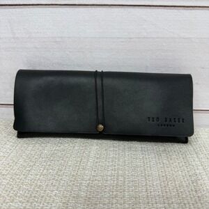 Ted‎ Baker London Black Soft Shell Fold Over Wrap Closure Case
